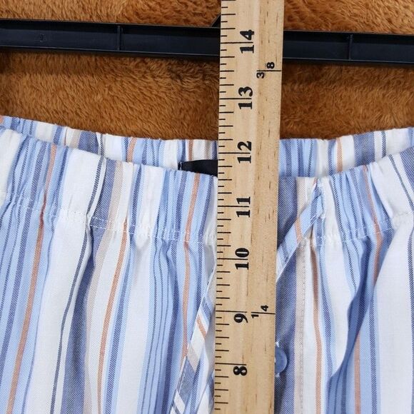 HANRO Shorts Mens Medium Blue Stripe Pull On Drawstring Lightweight DAY & NIGHT - Picture 7 of 9